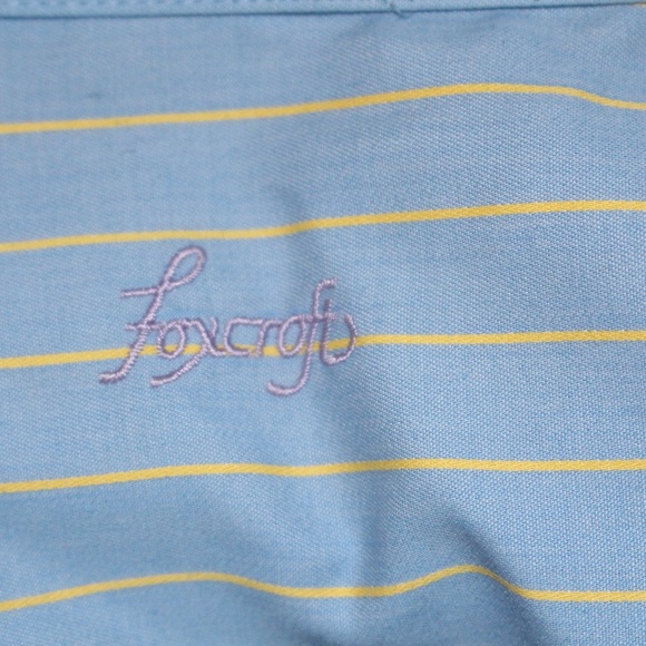 Foxcroft, wrinkle free blue and yellow pinstriped shirt - Picture 6 of 6